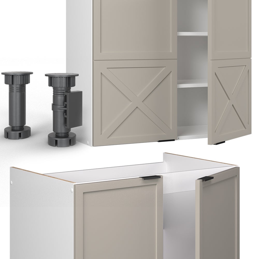 Vicco Cuisine Fame-Line, GrisBeige/Blanc, 240cm sans PT - 7