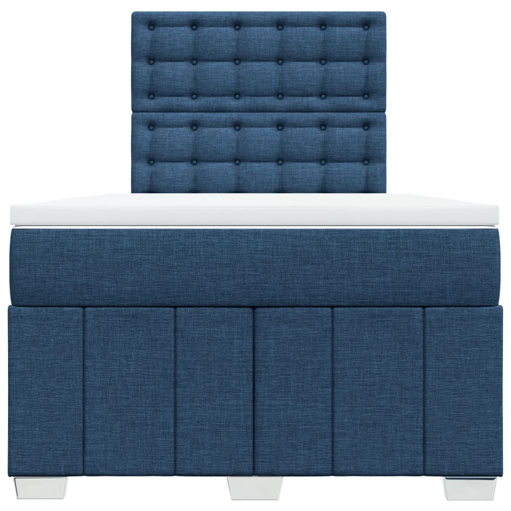 Maison Exclusive - Sommier à lattes de lit avec matelas Bleu 120x200 cm Tissu - 6