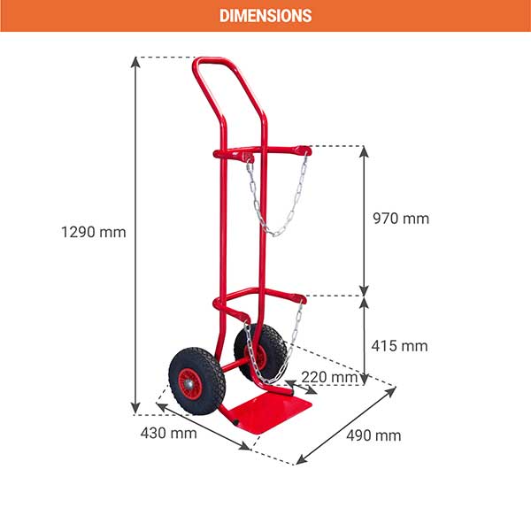 Diable bouteille de gaz tout terrain - Charge max 200kg - 810000149 - 2