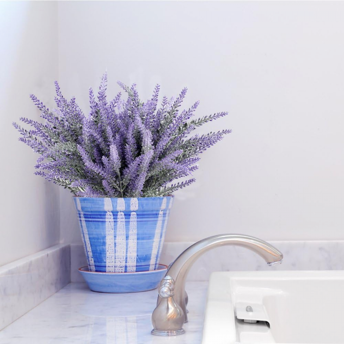8 Bundles Beau Bouquet De Lavande Pourpre Plantes Artificielles Décoratives Fleurs Artificielles Fleurs De Simulation Réelles - 3
