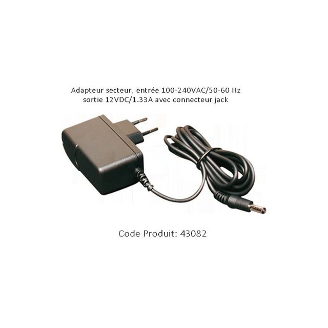 Adaptateur secteur 12V pour caméra de vidéosurveillance