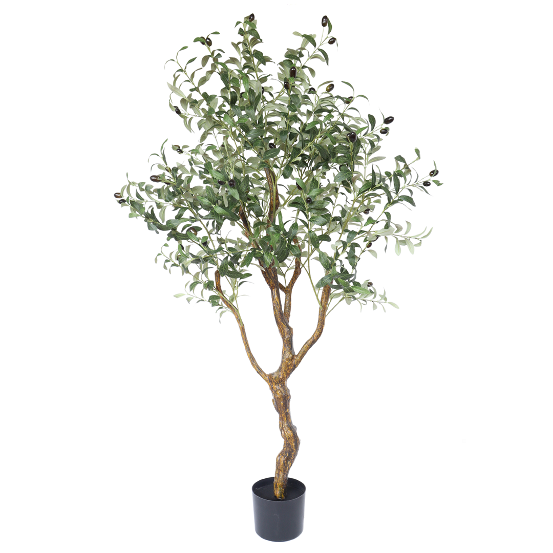 Olivier artificiel - Grande plante verte - Pour intérieur ou extérieur - Pour bureau, maison, salon, décoration moderne - 1,8 m
