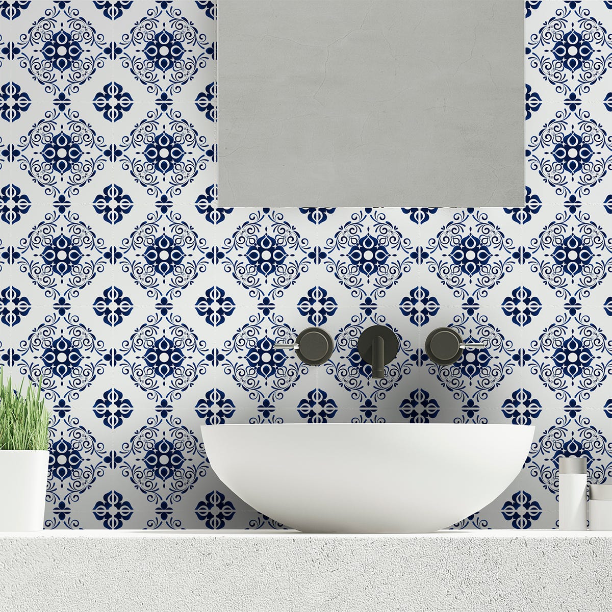 Azuejos Adesivos de parede para azulejos para cozinha e banheiro - 60 adesivos ...