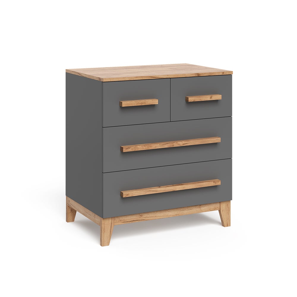 Vitalispa Kredens Malia, Szary/Artystyczny, 80 x 88 cm z 4 szufladami