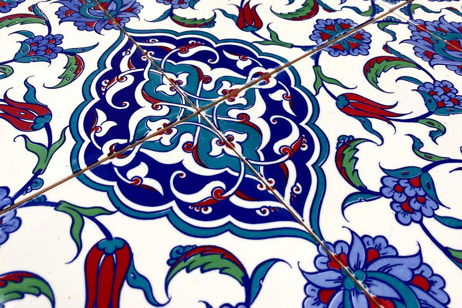 Cerames- Feray, piastrelle in ceramica Iznik 20 x 20 cm, confezione da 12 pezzi (0,48 m2) | Piastrelle in ceramica con motivi orientali - 7