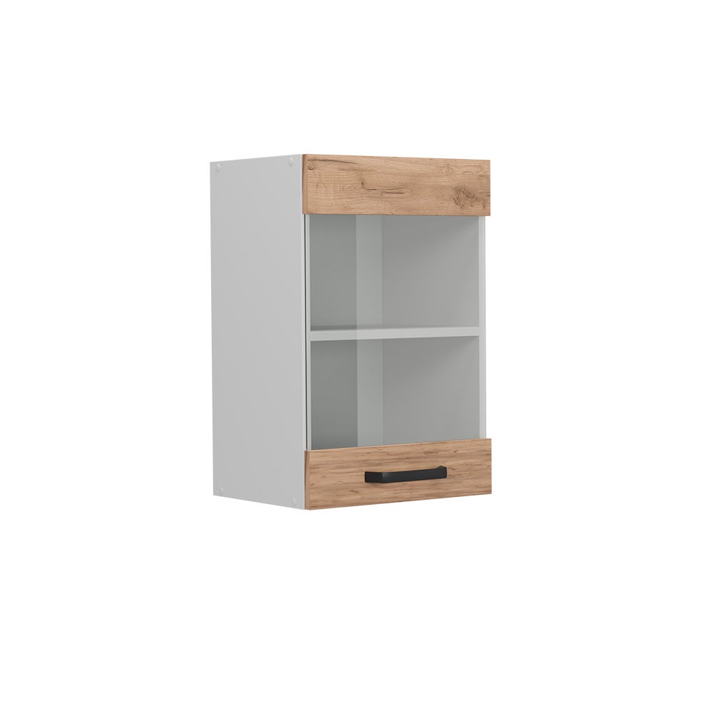 Vicco Szklana szafka kuchenna R-Line, Złoty dąb energetyczny, 40 cm