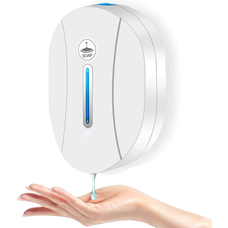Automatyczny dozownik mydła montowany na ścianie, bezdotykowy dozownik żelu 550 ml z czujnikiem podczerwieni, dozownik mydła w płynie bez