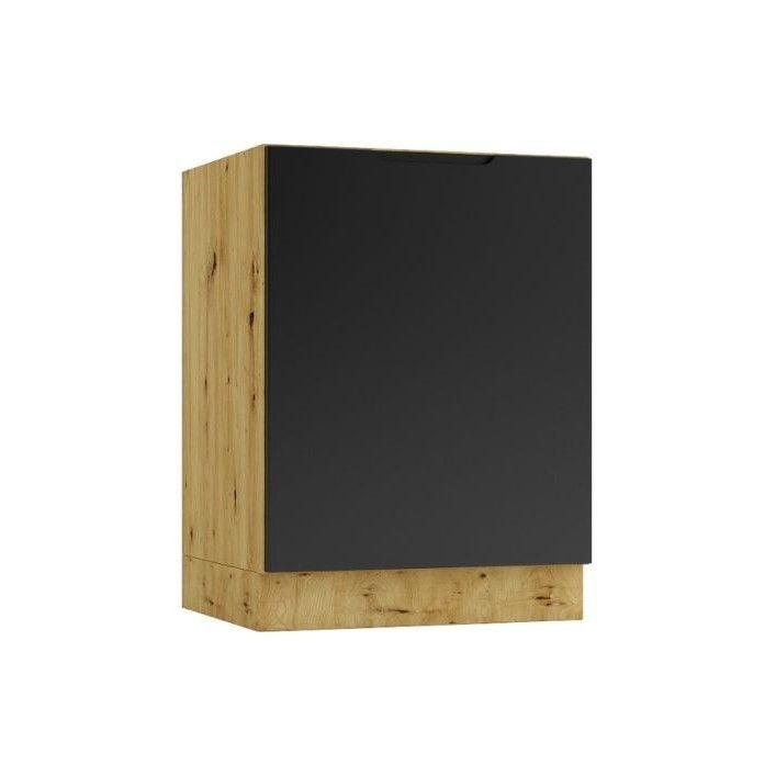Szafka pod zlew ISABEL D60ZL P/L czarny mat/dąb artisan