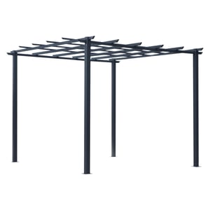 Pergola rétractable polyester haute densité métal époxy gris