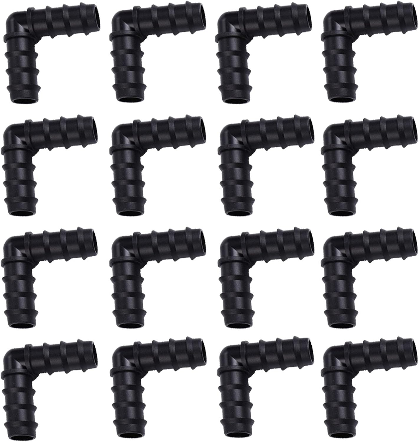 Złącze do nawadniania kropelkowego, 100 szt złączek kolankowych, 16 mm złączka do nawadniania kropelkowego, 90-kątne złącze do węża plastikowego