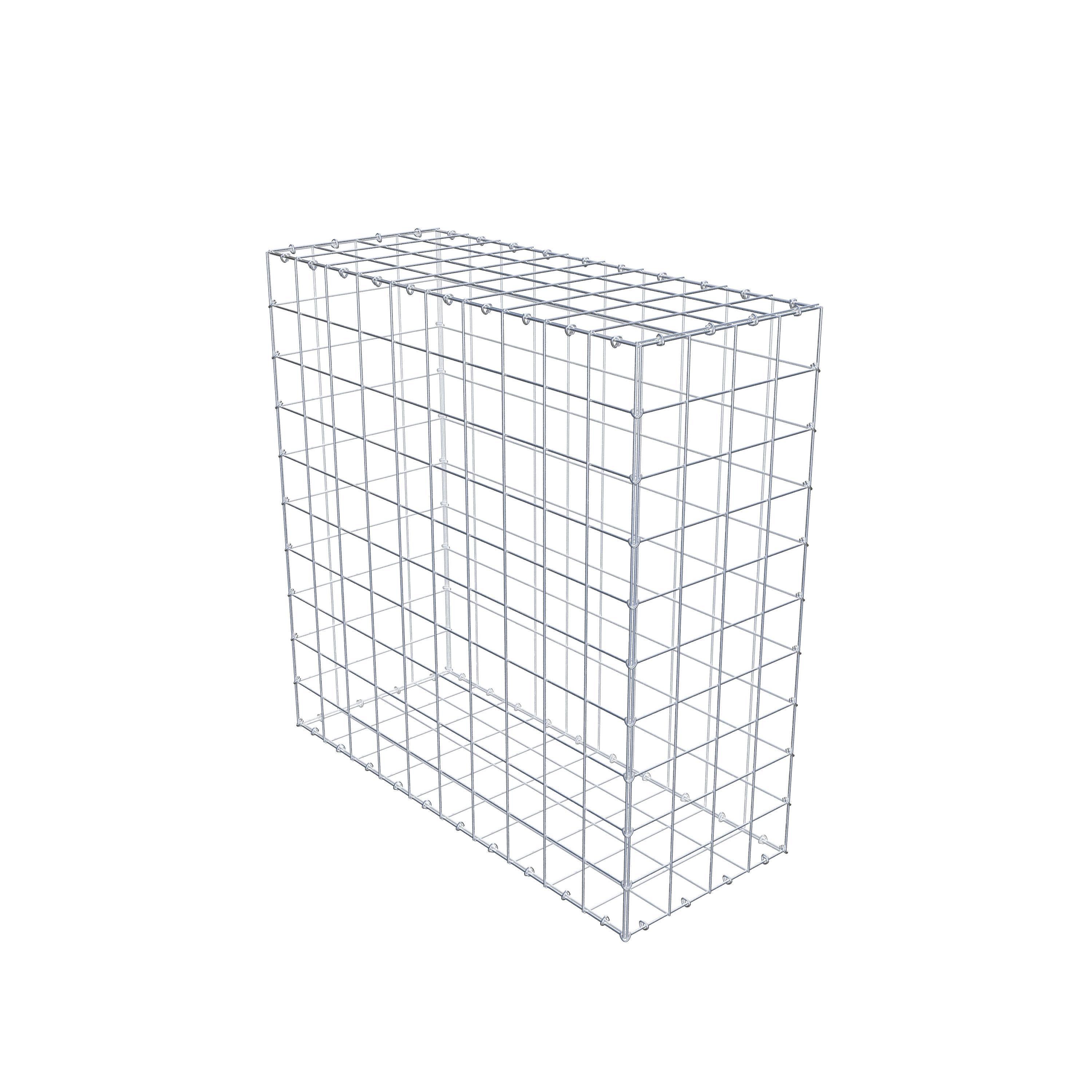 Gavión de acero galvanizado 100x100x40cm (LxAxP), malla 10 x 10cm, Anillo en C, jaula metálica para muro o jardín - 6