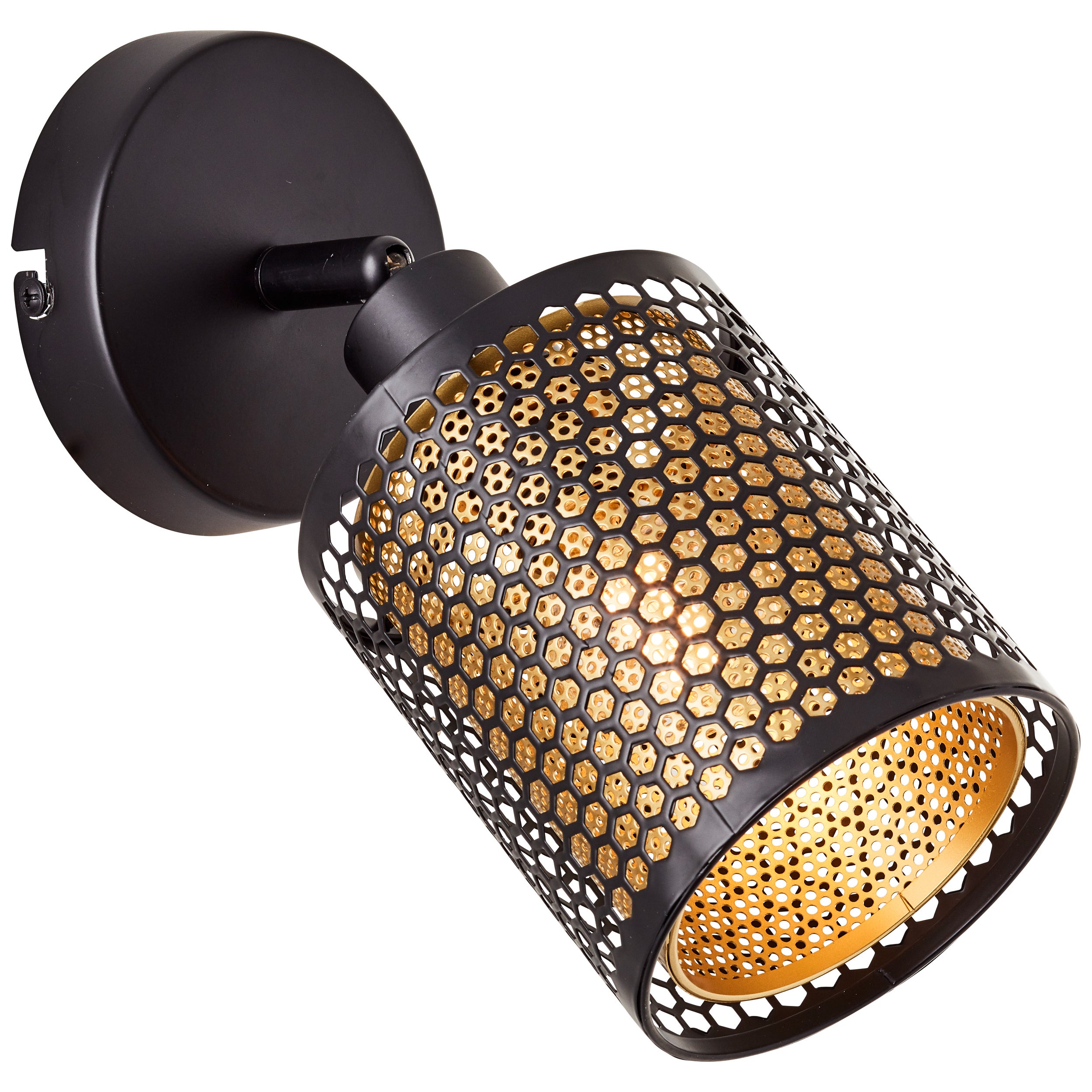 Brilliant lampa ścienna Cheval czarny złoty metal/czarny bambus 1x D45, E14, 28 W - 3