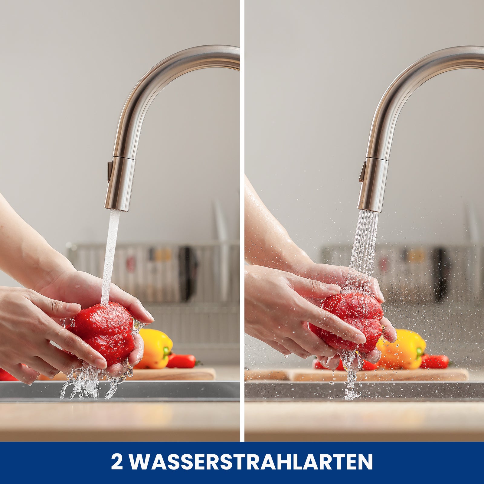 Cecipa max Évier Cuisine 1 Bac 60×45×18CM Évier Inox Brossé avec Panier de Drainage + Mitigeur de Cuisine avec Douchette Extractible Brossé - 9