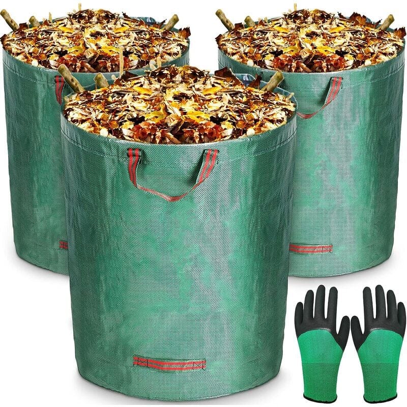 Sacco da Giardino 125L Resistenti con Manici, Sacchetto Foglie Verdi con Tessuto Militare Canvas (H45.7 cm, D55.8 cm Sacco da Giardino 125L Resistenti con Manici, Sacchetto Foglie Verdi con Tessuto Militare Canvas (H45.7 cm, D55.8 cm