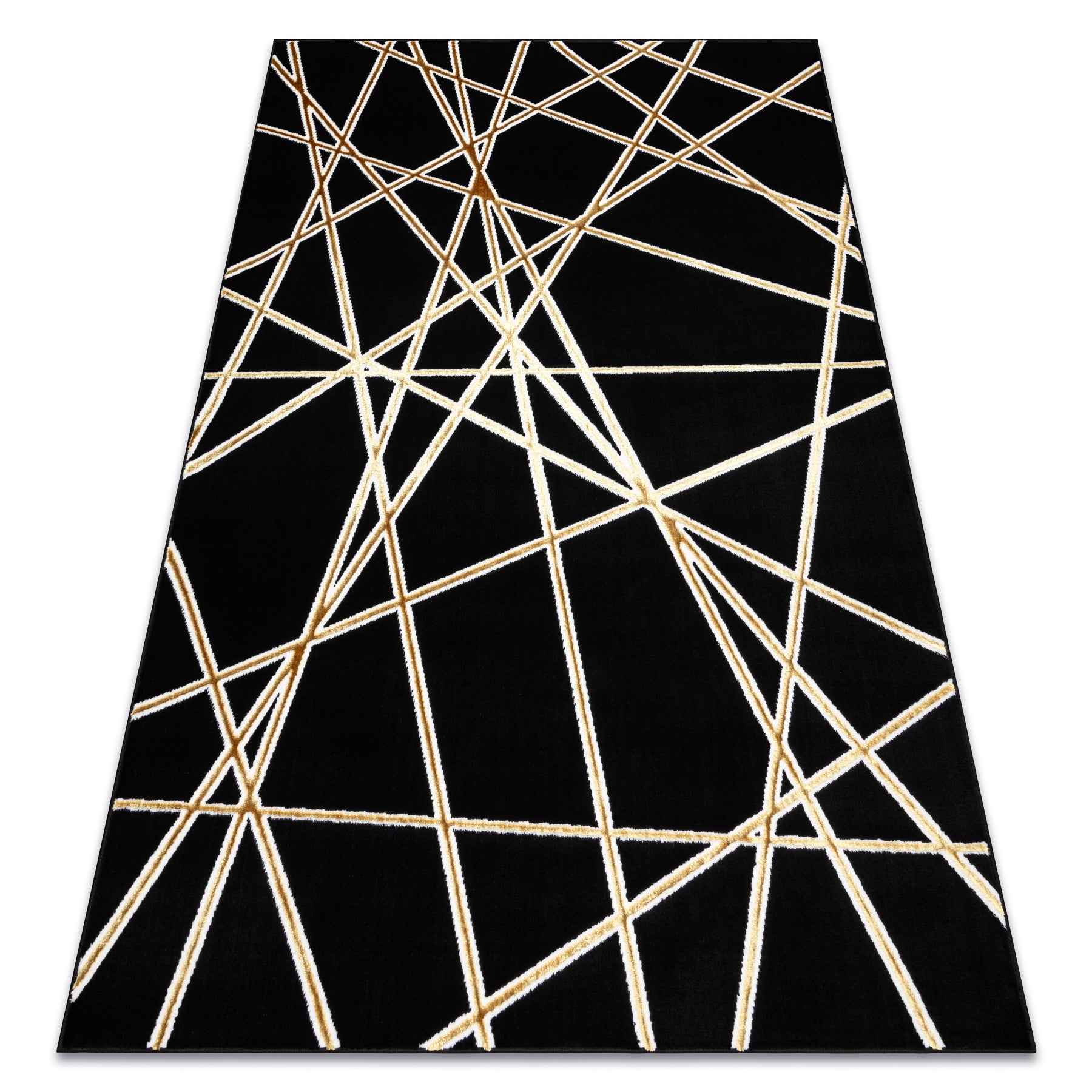 Dywan ALLURE 1964 Geometryczny - Strukturalny, stylowy, glamour czarny / złoty 120x170 cm