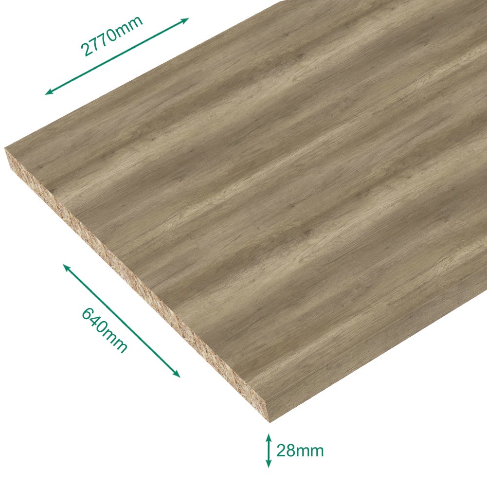 Plan de travail stratifié CPL chêne authentique 1850 x 610 x 28 mm - PEFC 75% - Gamme Essentiel - 4