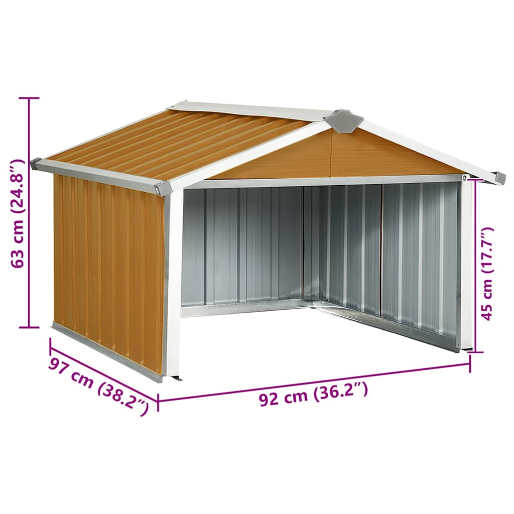 Abri pour robot de jardin 92x97x63 cm Acier galvanisé Marron - 9