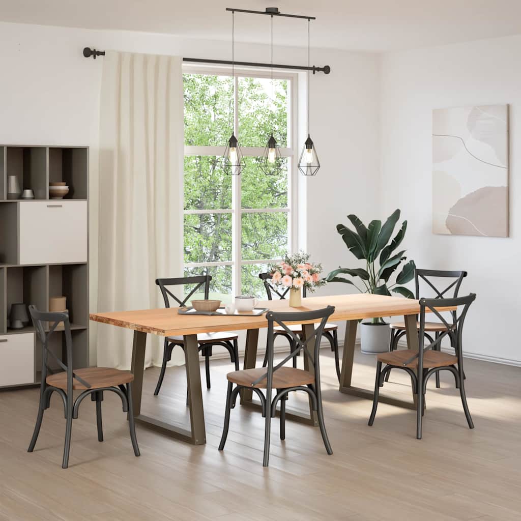 Maison Exclusive - Pieds de table à manger en forme de V 3 pièces Acier l 80 x (72-73,3) cm Acier - 2