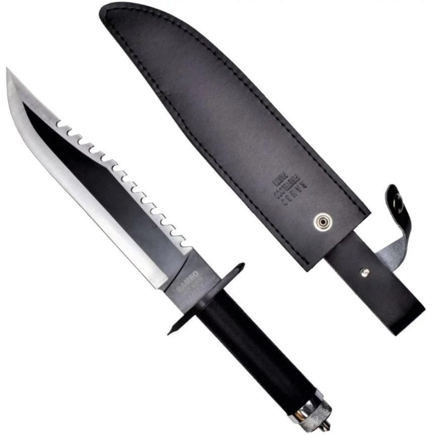 Cuchillo Rambo II Cinema Classic de 400 mm con funda de cuero | Leroy ...
