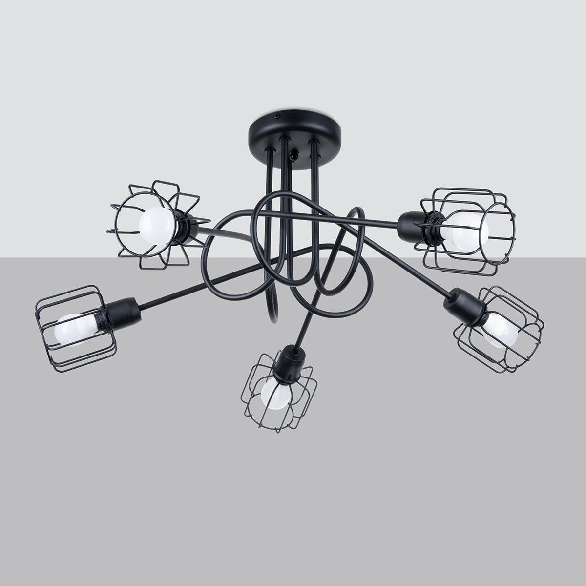 Żyrandol CELUBI 5S czarny LED 4000K - 58x58x28.5cm Sollux