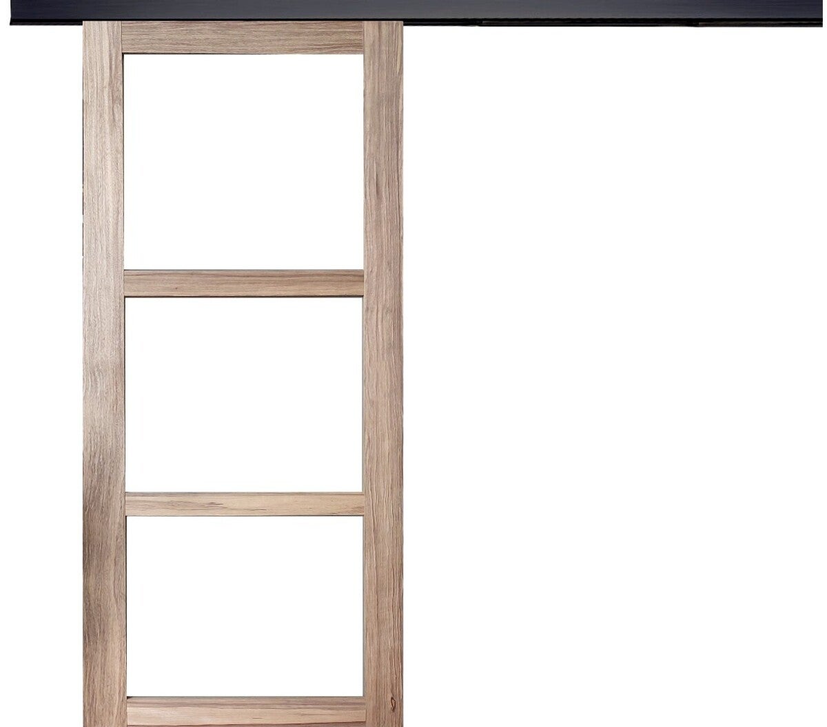 Puerta corredera frake acristalamiento transparente h204 x l83 + listón negro sin manilla