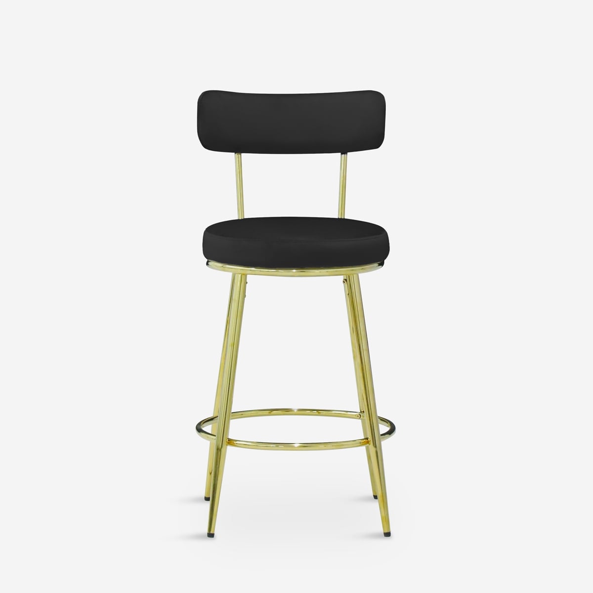 Ahd Amazing Home Design  Taburete De Bar Y Cocina De Terciopelo Con Respaldo Y Patas Kraven Doradas , Leroy Merlin