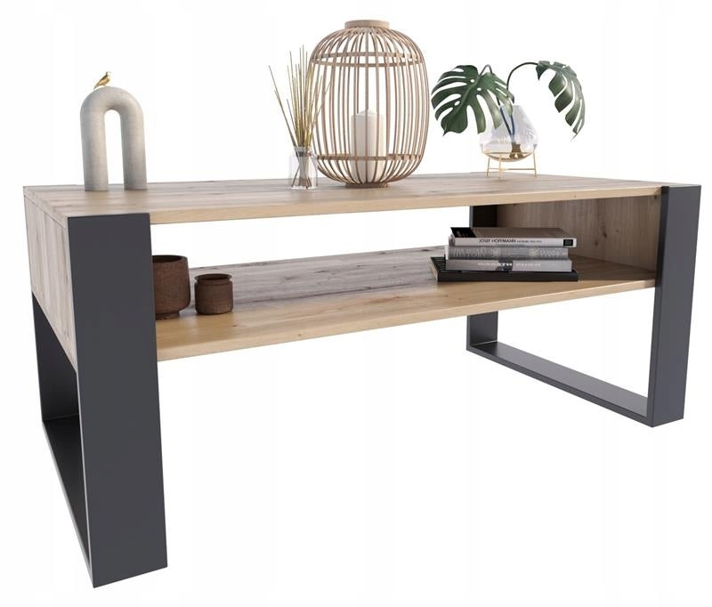 Ława stolik kawowy KAJA 120cm artisan-czarny loft