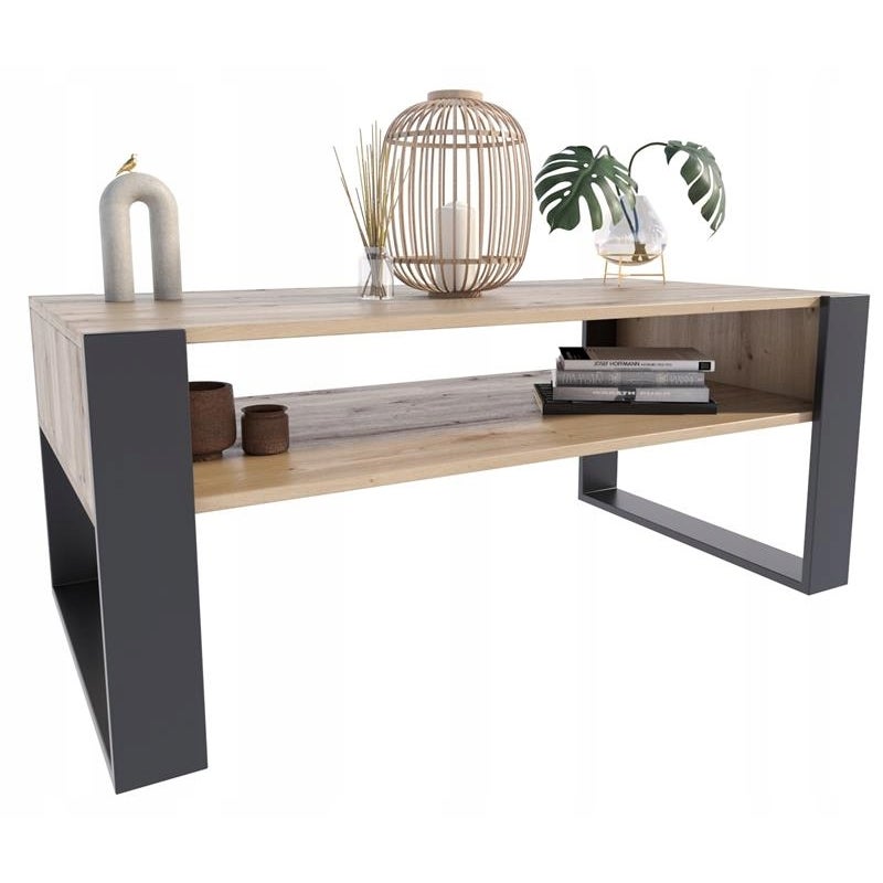 Ława stolik kawowy KAJA 120cm artisan-czarny loft