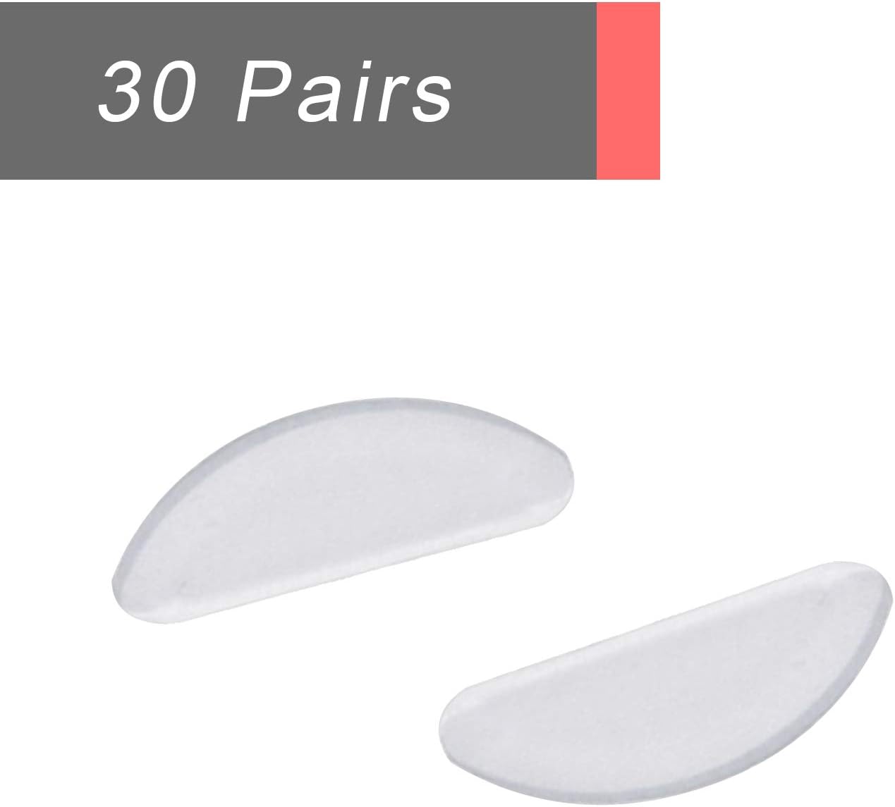 30 Paires Silicone Antidérapant Coussinets de Nez Adhésif