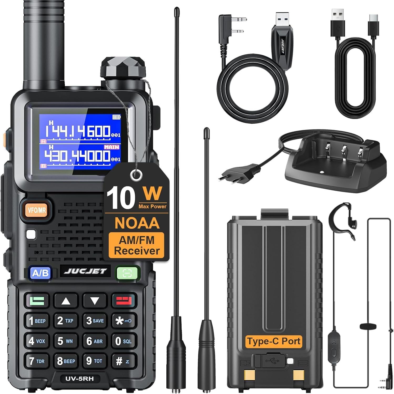 TalkieWalkie à Longue Portée Interphone Bidirectionnel 1 Paire TalkieWalkie Rechargeable