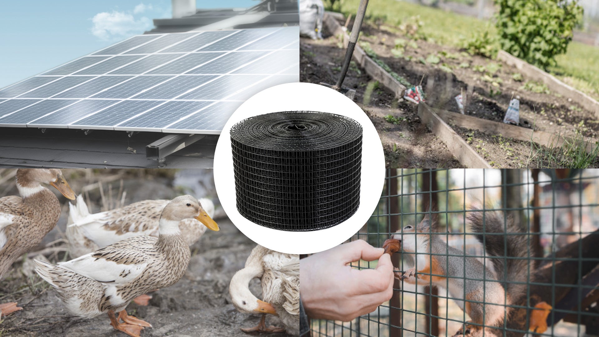 Grille de Protection pour Panneaux Solaires VEVOR 20,3 cm x 30,48 m, Treillis Anti-Oiseaux PVC Noir, Maille 12,7 mm, 50 Attaches, sans Fixations - 3