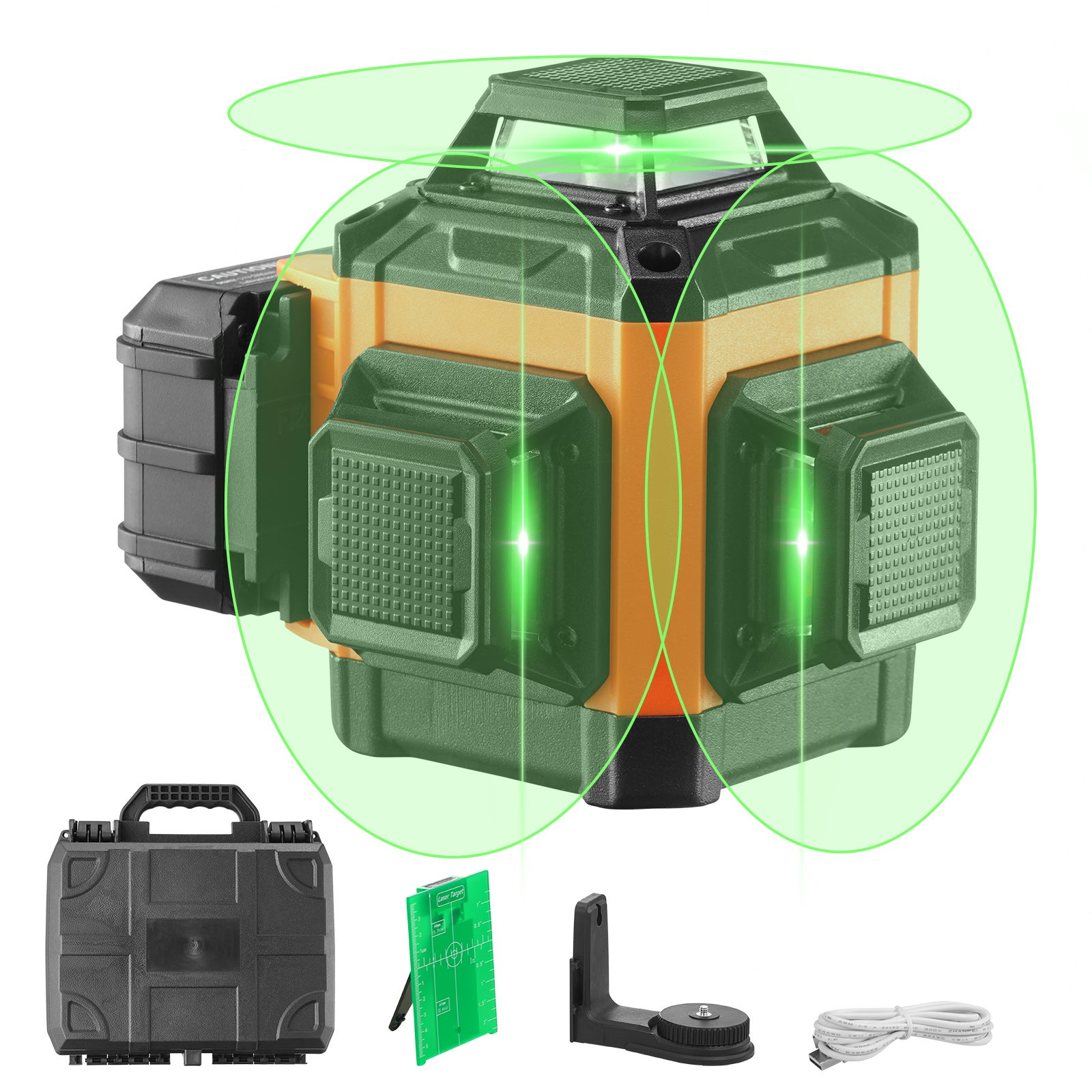 Laser Obrotowy Laser Krzyżowy 30m Poziom Lasera Samopoziomujący Laser Liniowy 520nm ± 10nm Długość Fali Lasera ± 0,28cm Przy 10m Laser VEVOR
