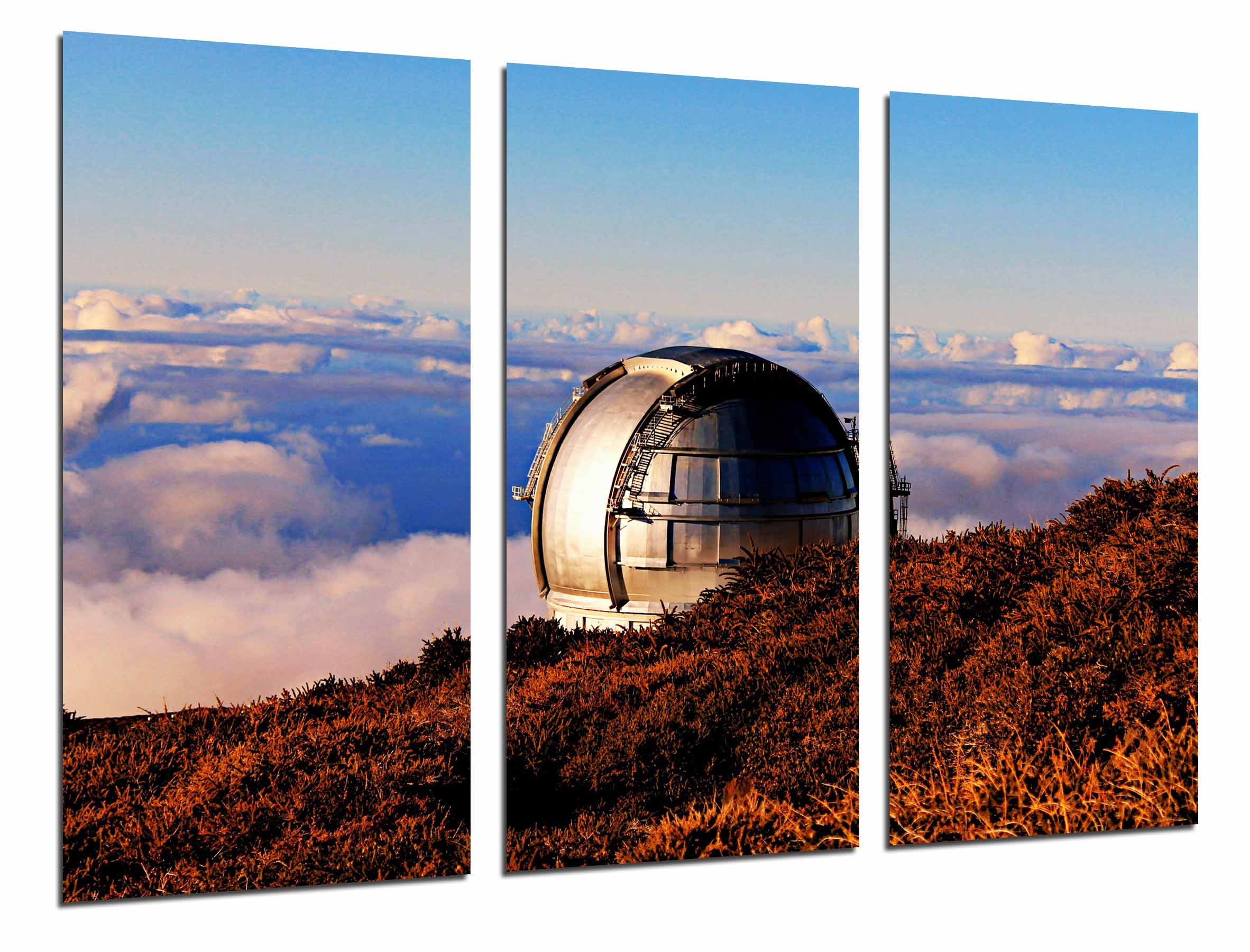 Astronomia, cielo, telescopio gran canarias, españa, impresión fotográfica sobre madera, cuadro moderno decorativo