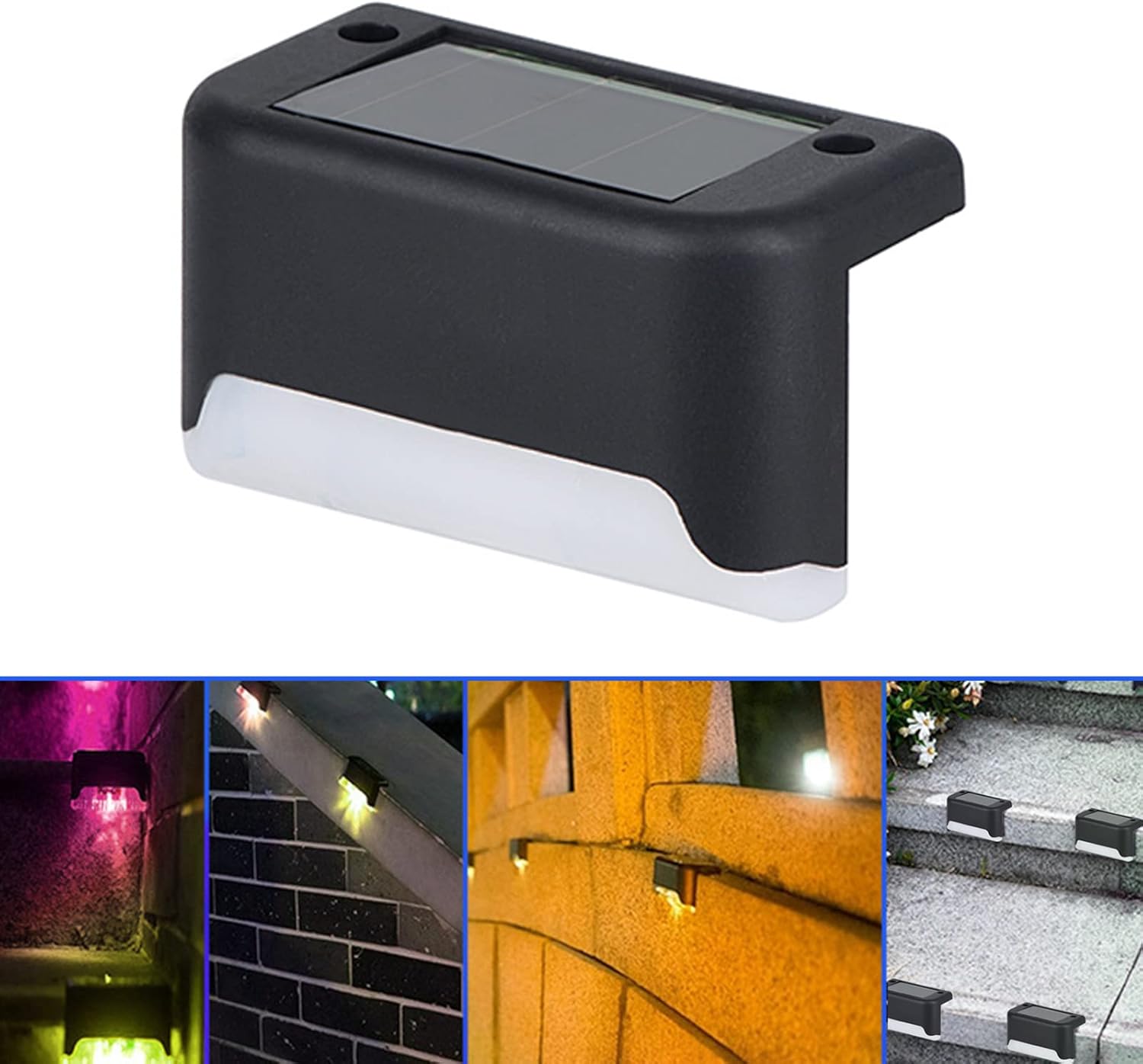Lampy solarne na schody, 12 sztuk lamp solarnych na patio, lampy solarne na ogrodzenie, lampy solarne LED na ścieżki i schody, pou