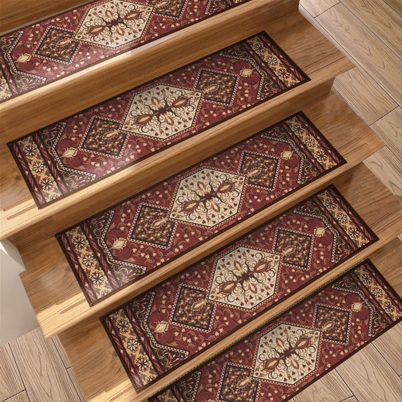 15 uds alfombras antideslizantes para escaleras con adhesivo reutilizable, alfombras de escalera bohemias, peldaños de escalera, 76 x 20 cm