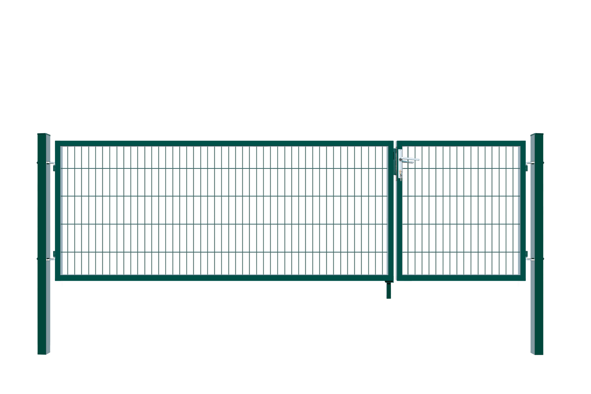 Home Deluxe - Portail de jardin ADITUS à double battant - Vert, 140 x 350 cm - avec poignée, serrure, clés et verrouillage au sol I Portail de jardin - 7
