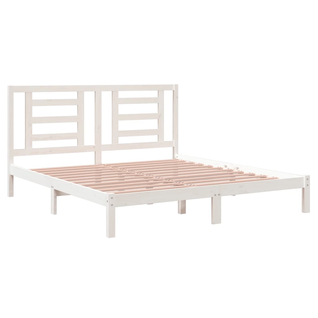 Maison Exclusive - Estrutura de cama super king pinho maciço 180x200 cm branco - 4