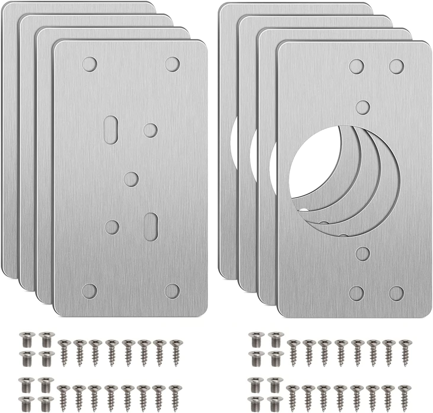 8-częściowy zestaw naprawczy zawiasów meblowych ze stali nierdzewnej ze śrubami, zestaw naprawczy zawiasów do montażu zawiasów w drzwiach szafek
