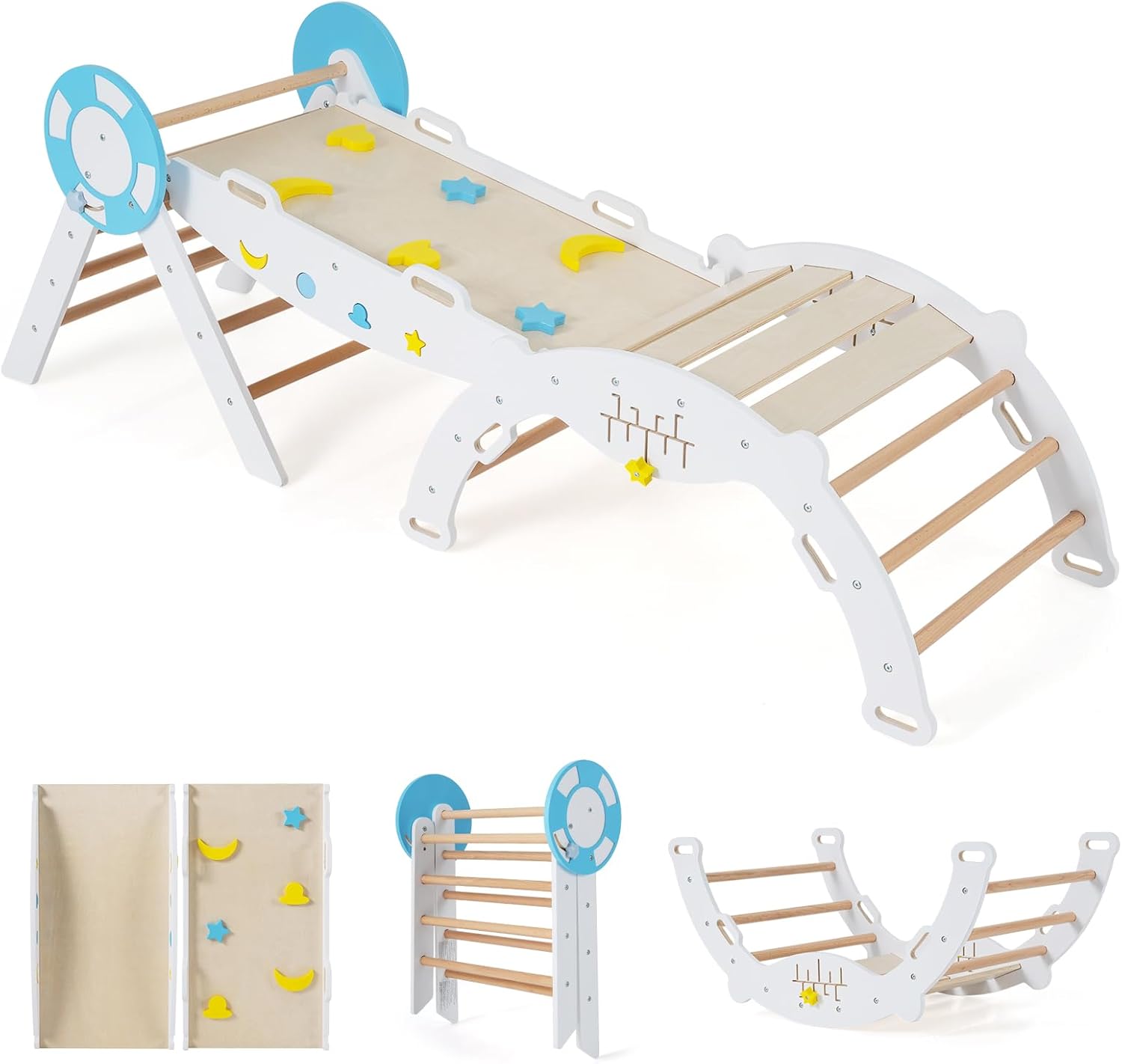 9 en 1 Triangle Escalade Montesorri pour Enfants 1 Ans+, Rampe, Corde 9 en 1 Triangle Escalade Montesorri pour Enfants 1 Ans+, Rampe, Corde