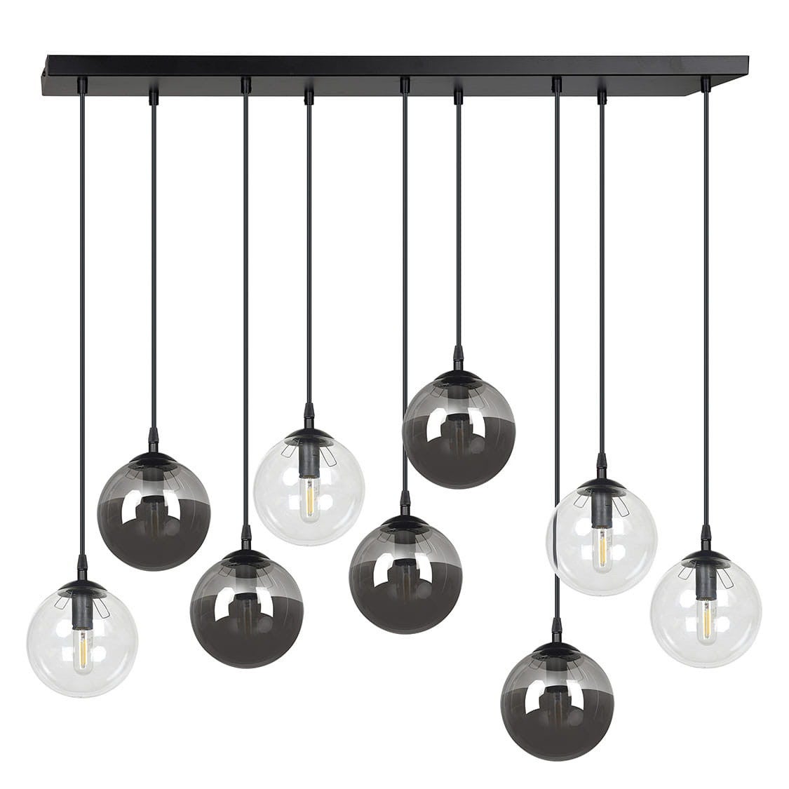 Lampa wisząca Cosmo czarna-wielokolorowy 9xE14x10W wym: 120 x 104 cm szkło Emibig