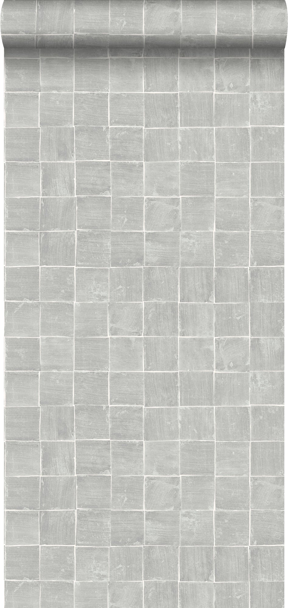 Papel pintado motivo de azulejos gris - 53 cm x 10.05 m - estahome