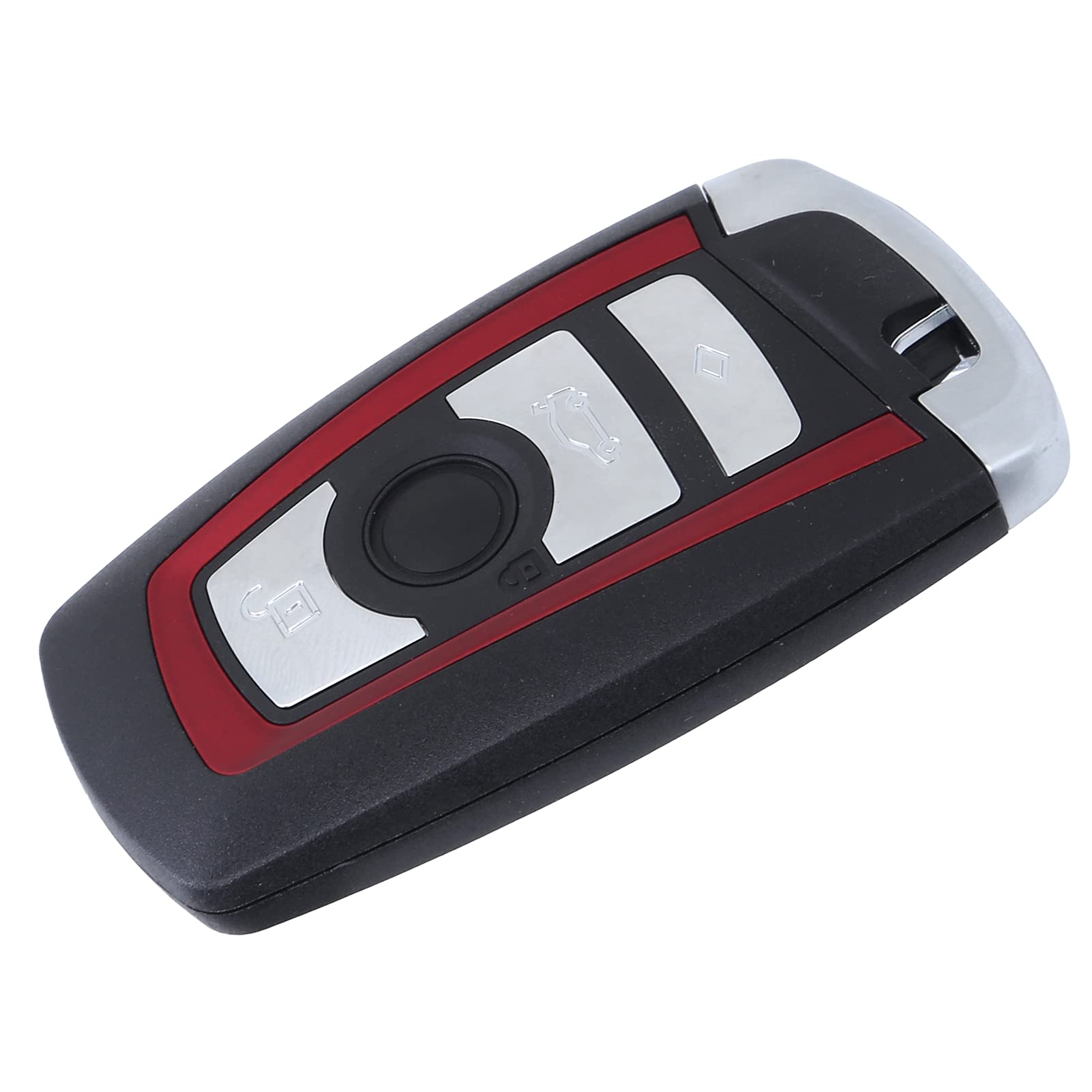 Guscio portachiavi con chiave piccola argentata rosso nero di ricambio per 550i GT 2010-2011 (4 chiavi) - 4