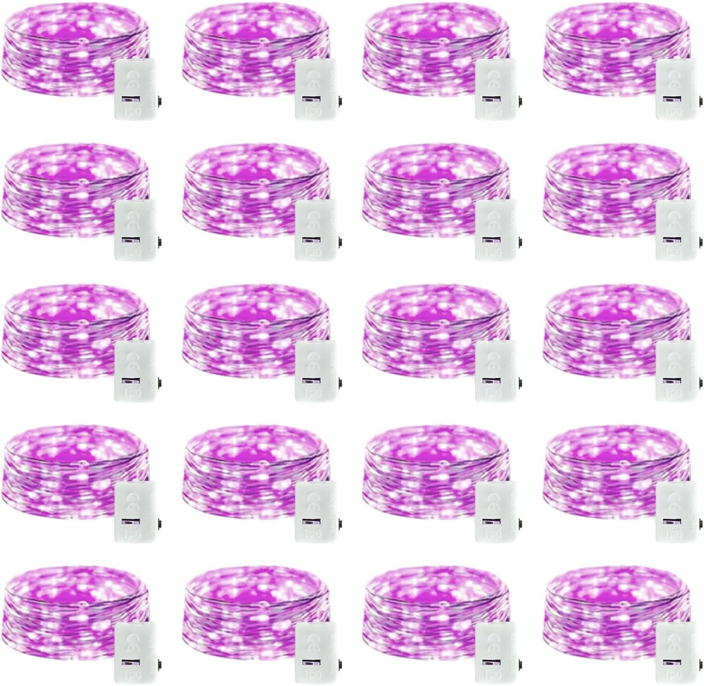 Guirlande lumineuse LED violette (20 guirlandes), 20 LED étanches, 2 ...