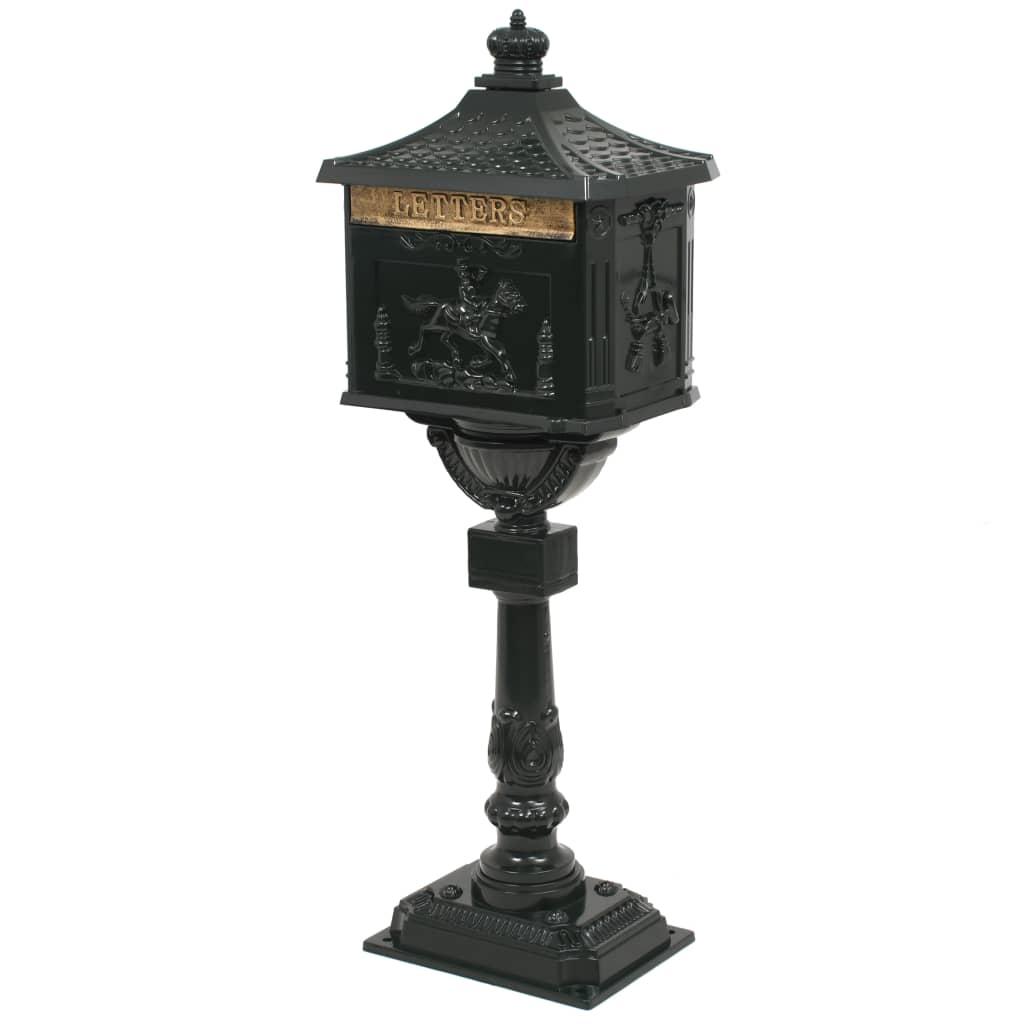 vidaXL Boîte aux lettres sur pied Aluminium Vintage Antirouille Vert - 2