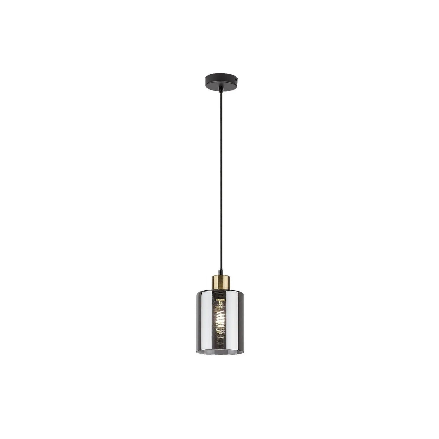 Lampa wisząca PEREZ czarny matowa-dymiona 1xE27x40W szkło wym:120x13x13cm IP20 Rabalux