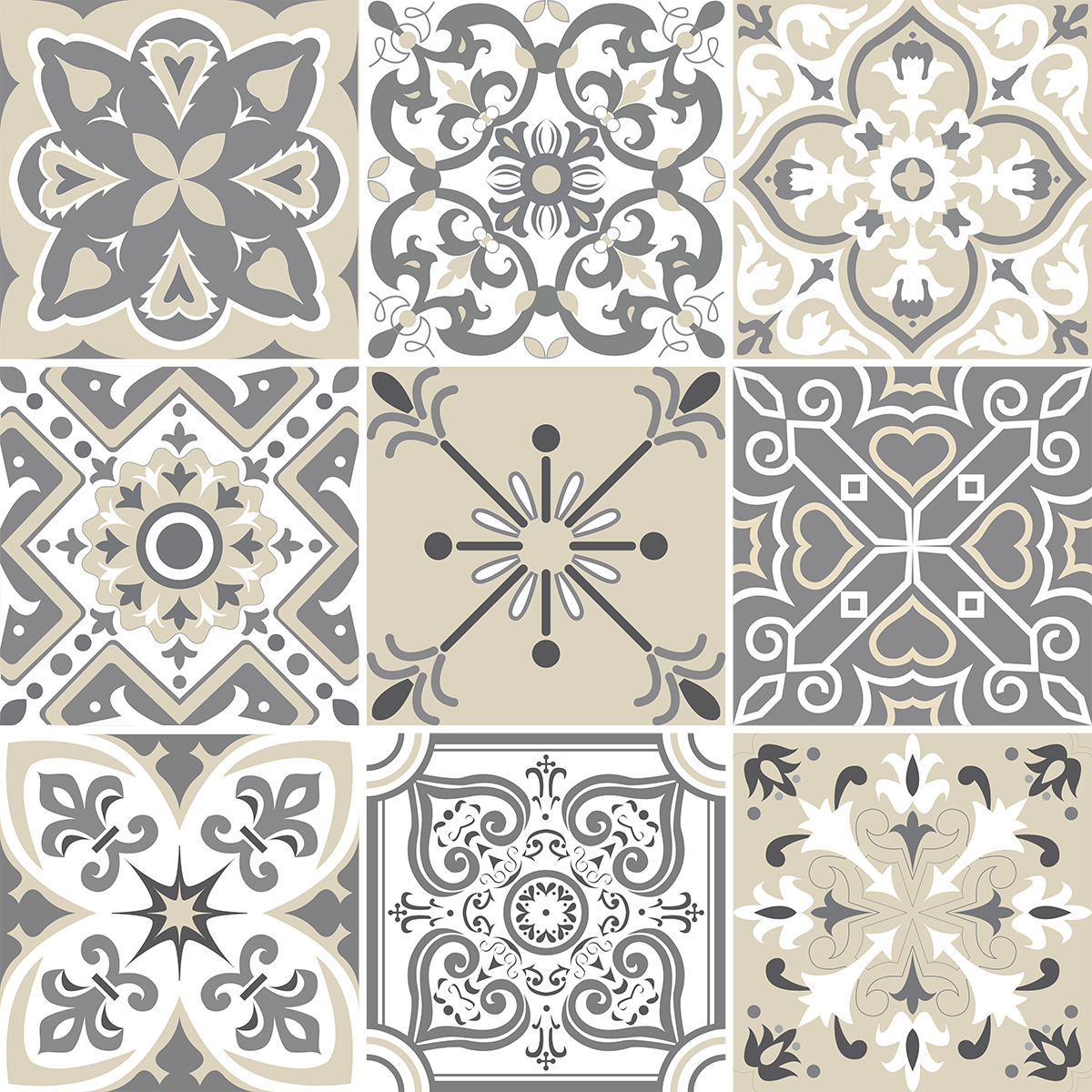 9 adesivi piastrelle azulejos zingaro - Sticker adesivo - adesivi murali - 9stickers20x20cm - 2