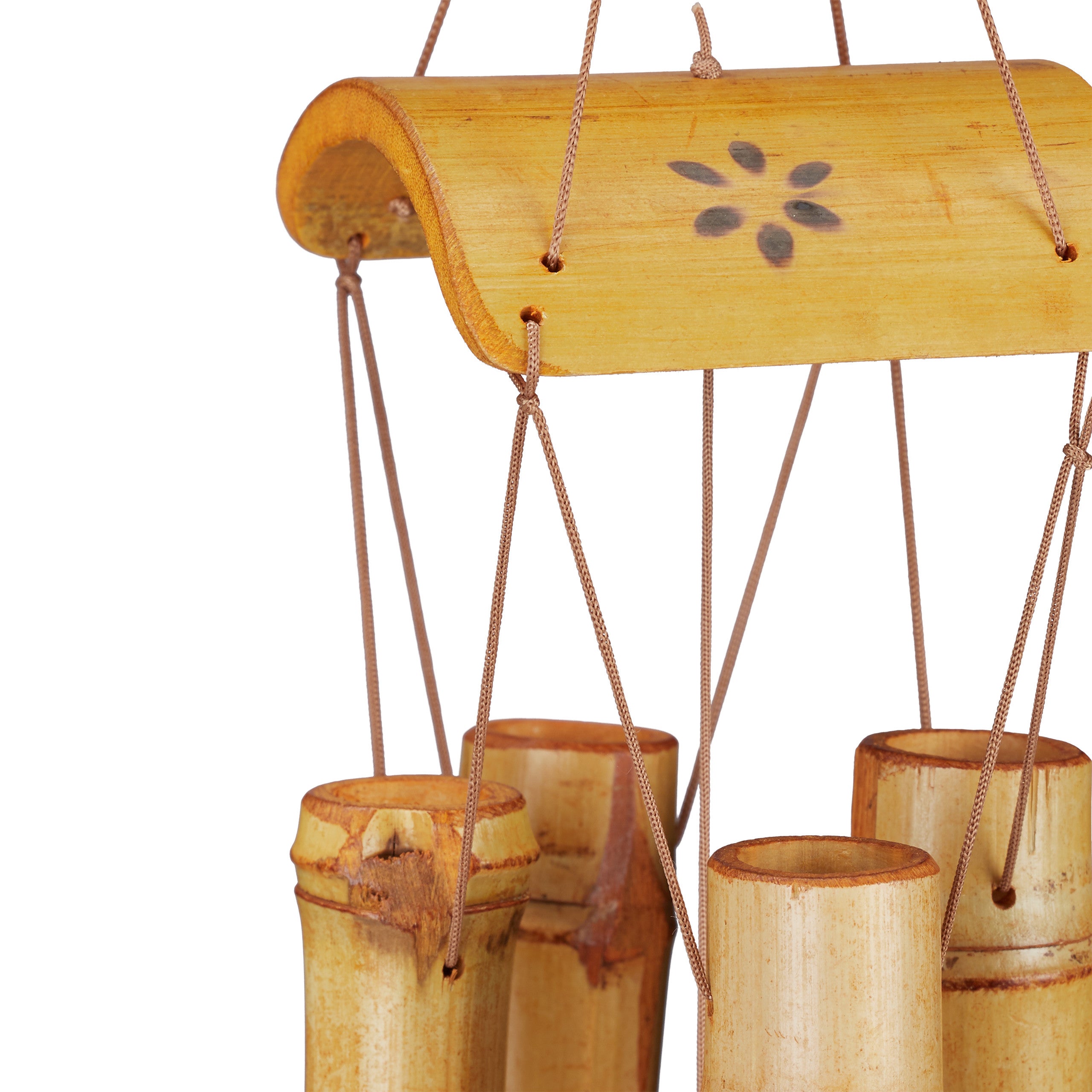 Carillon à vent bambou, moulin à vent, son, décoration jardin, bois, feng shui mobile, 73 cm, nature, Relaxdays - 7