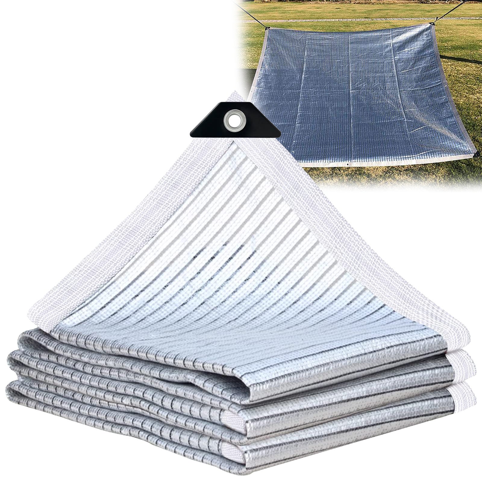 Telo Ombreggiante Per Auto | 3x4 M | Con Occhielli | Riflettente UV | Per Cani, Campeggio, Giardino - Foto 5