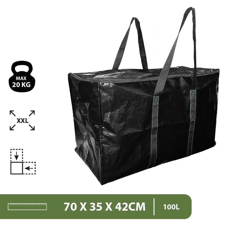 4 Sacchetti Per Traslochi VENO Extralarge 68x39x35 Cm, Con Manici E Tasca Etichetta, Riutilizzabili, Impermeabili - 3