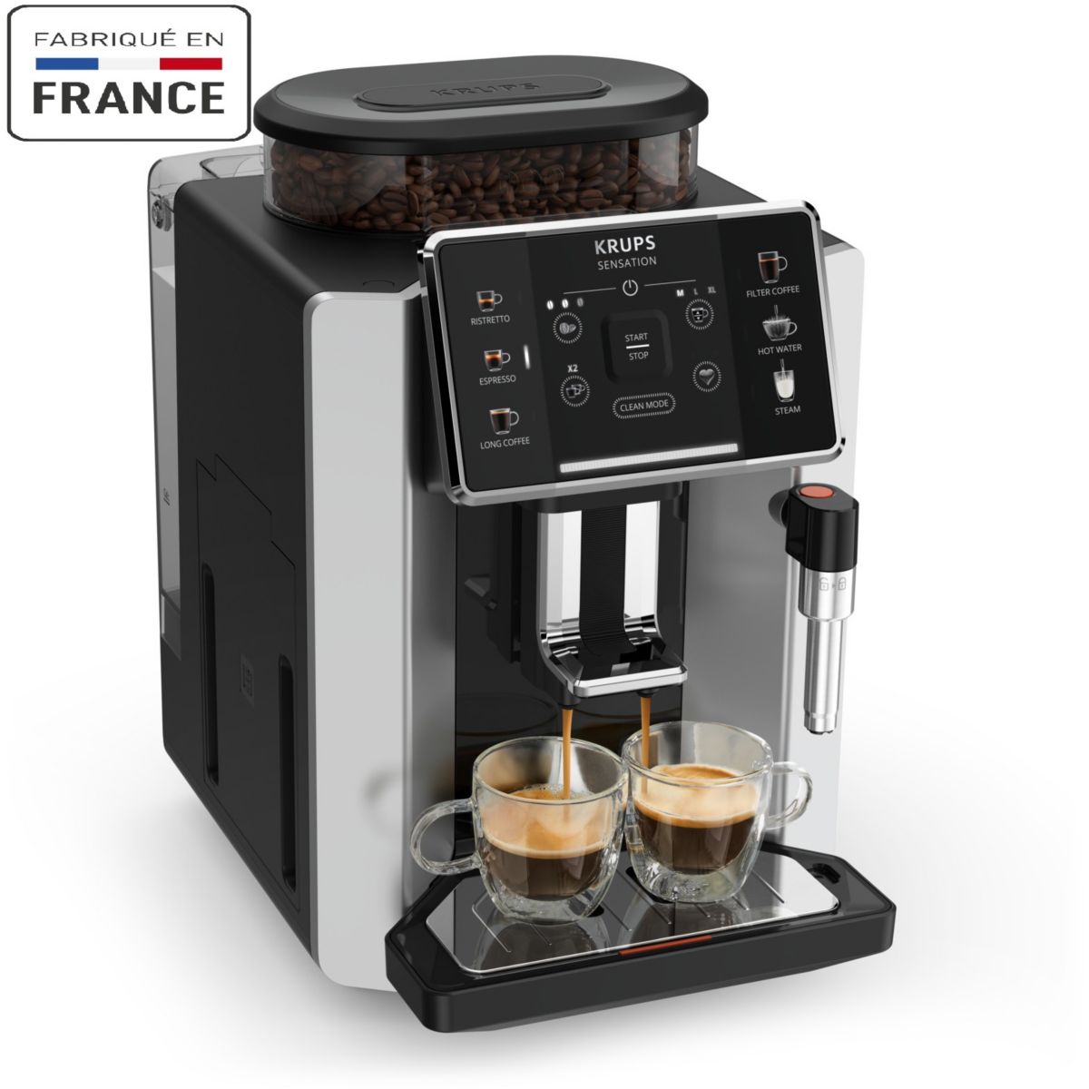 Expresso Broyeur KRUPS EA910E10 Sensation Silver | Leroy Merlin